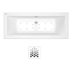 Cooke & Lewis Arezzo Reversible Acrylic 12 Straight Bath & Air Spa Set, (L)1700mm (W)750mm -Crystal Bathware cooke lewis arezzo reversible acrylic 12 straight bath air spa set l 1700mm w 750mm3663602247357 22c bq