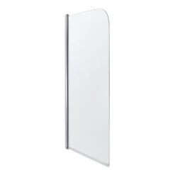 Cooke & Lewis Arkell Straight Silver Effect Frame Bath Screen, (H)130cm (W)750mm
