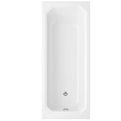 Cooke & Lewis Art Deco Acrylic Rectangular Straight 0 Tap Hole Bath (L)1700mm (W)750mm