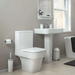 Cooke & Lewis Caldaro White Close-coupled Toilet & Full Pedestal Basin -Crystal Bathware cooke lewis caldaro white close coupled toilet full pedestal basin5397007220490 03i