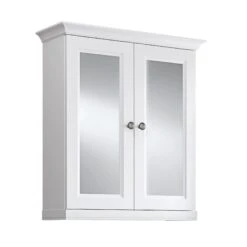 Cooke & Lewis Chadleigh Matt White Mirrored Cabinet (W)670mm (H)750mm