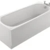 Cooke & Lewis Conway Steel Rectangular White Straight 2 Tap Hole Bath (L)1700mm (W)700mm -Crystal Bathware cooke lewis conway steel rectangular white straight 2 tap hole bath l 1700mm w 700mm5397007032284 01c bq