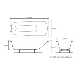 Cooke & Lewis Conway Steel Rectangular White Straight 2 Tap Hole Bath (L)1700mm (W)700mm -Crystal Bathware cooke lewis conway steel rectangular white straight 2 tap hole bath l 1700mm w 700mm5397007032284 03t BQ