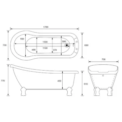 Cooke & Lewis Duchess Acrylic Oval White Freestanding 2 Tap Hole Bath (L)1700mm (W)630mm 6 Cooke & Lewis Duchess Acrylic Oval White Freestanding 2 Tap Hole Bath (L)1700mm (W)630mm -Crystal Bathware cooke lewis duchess acrylic oval white freestanding 2 tap hole bath l 1700mm w 630mm03828021 01t bq