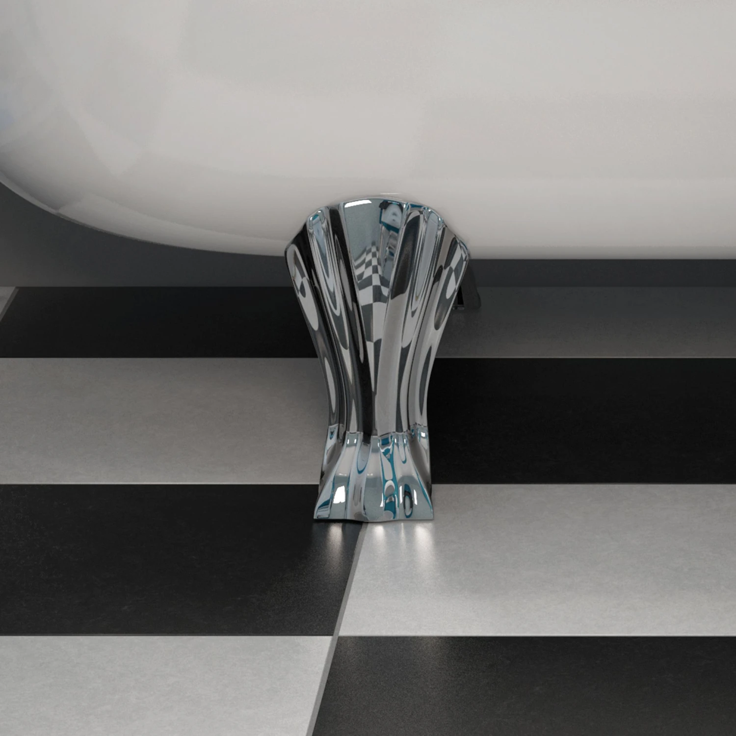 Cooke & Lewis Duchess Ridged Silver Effect Bath Feet 5 Cooke & Lewis Duchess Ridged Silver Effect Bath Feet - Image 3