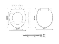 Cooke & Lewis Genoa Grey Standard Soft Close Toilet Seat -Crystal Bathware cooke lewis genoa grey standard soft close toilet seat3663602904069 01t
