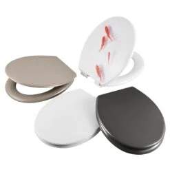 Cooke & Lewis Genoa Grey Standard Soft Close Toilet Seat -Crystal Bathware cooke lewis genoa grey standard soft close toilet seat3663602904069 09c