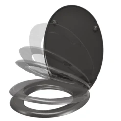 Cooke & Lewis Genoa Grey Standard Soft Close Toilet Seat -Crystal Bathware cooke lewis genoa grey standard soft close toilet seat3663602904069 37c