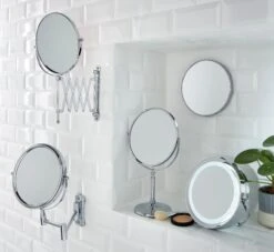 Cooke & Lewis Hayle Gris Round Bathroom Mirror (H)310mm (W)225mm