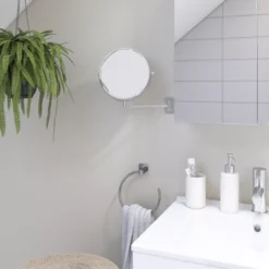 Cooke & Lewis Hayle Gris Round Bathroom Mirror (H)310mm (W)225mm -Crystal Bathware cooke lewis hayle gris round bathroom mirror h 310mm w 225mm3663602942245 02i