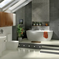 Cooke & Lewis Helena Acrylic Oval 6 Curved Bath, Panel & Air Spa Set, (L)1700mm (W)800mm -Crystal Bathware cooke lewis helena acrylic oval 6 curved bath panel air spa set l 1700mm w 800mm3663602248019 01i bq