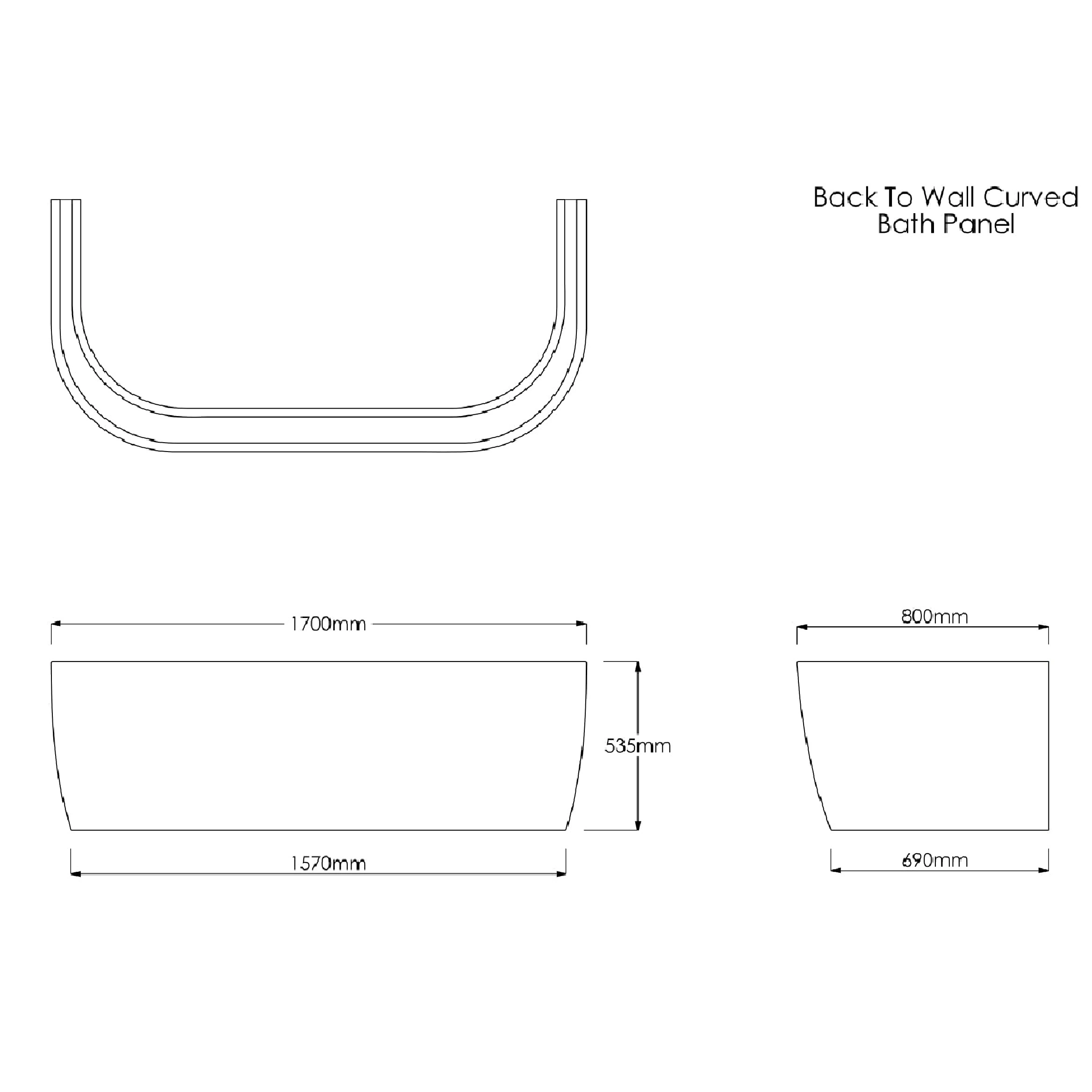 Cooke & Lewis Helena Oval Curved Bath & Panel Set, (L)1700mm (W)800mm 8 Cooke & Lewis Helena Oval Curved Bath & Panel Set, (L)1700mm (W)800mm - Image 6