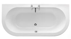 Cooke & Lewis Helena Supercast Acrylic Oval White Curved 0 Tap Hole Bath (L)1700mm (W)800mm