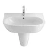 Cooke & Lewis Helena White Oval Semi-pedestal Basin (H)50cm (W)58cm -Crystal Bathware cooke lewis helena white oval semi pedestal basin h 50cm w 58cm04000815 02c BQ
