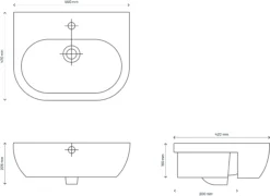 Cooke & Lewis Helena White Semi-recessed Basin (W)55cm -Crystal Bathware cooke lewis helena white semi recessed basin w 55cm04000822 01t
