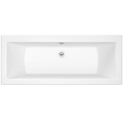 Cooke & Lewis Lana Acrylic Left Or Right-handed Rectangular White Straight 0 Tap Hole Bath (L)1800mm (W)800mm