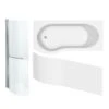 Cooke & Lewis Left-handed Reversible P-shaped Shower Bath, Panel & Screen Set