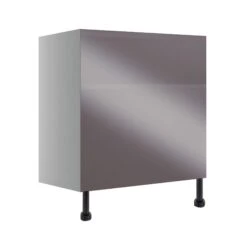 Cooke & Lewis Marletti Gloss Anthracite Freestanding Toilet Cabinet (W)600mm (H)852mm