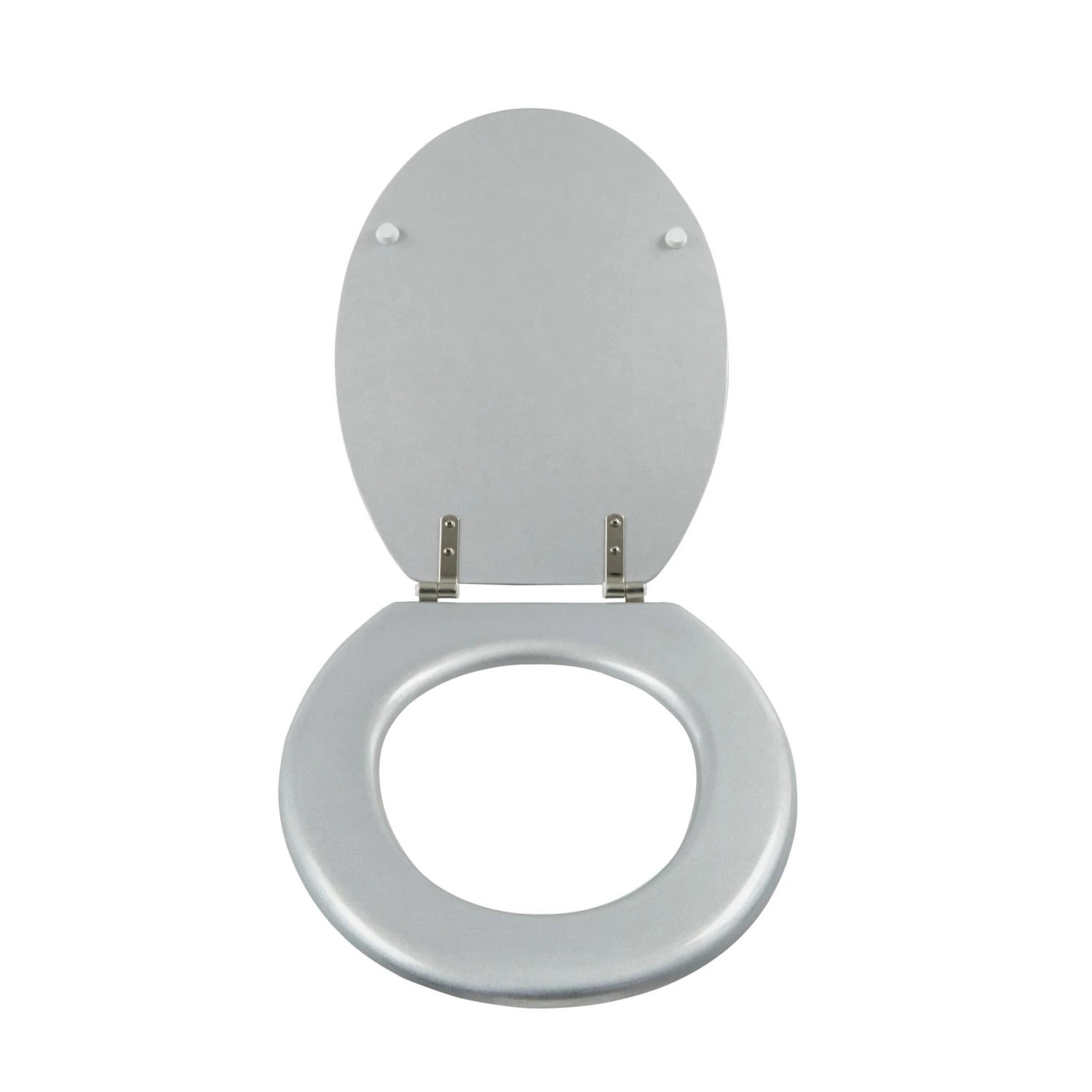 Cooke & Lewis Palmi Silver Round Standard Close Toilet Seat 5 Cooke & Lewis Palmi Silver Round Standard Close Toilet Seat - Image 4