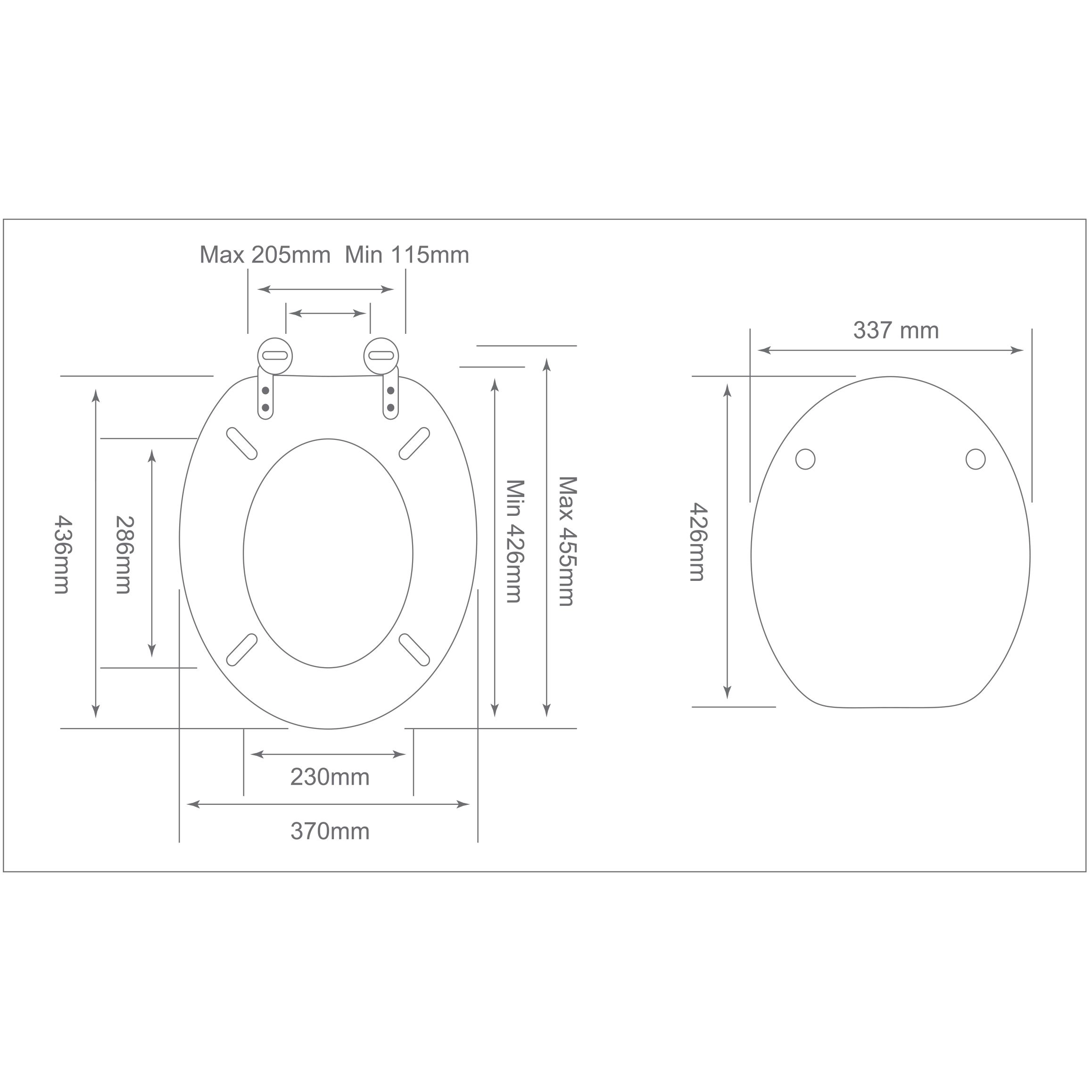 Cooke & Lewis Palmi Silver Round Standard Close Toilet Seat 6 Cooke & Lewis Palmi Silver Round Standard Close Toilet Seat - Image 5