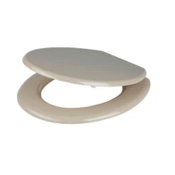 Cooke & Lewis Palmi Taupe Round Standard Close Toilet Seat