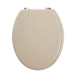 Cooke & Lewis Palmi Taupe Round Standard Close Toilet Seat -Crystal Bathware cooke lewis palmi taupe round standard close toilet seat3663602961000 02c bq