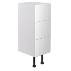 Cooke & Lewis Santini Gloss White 3 Drawer Base Unit (W)300mm (H)852mm -Crystal Bathware cooke lewis santini gloss white 3 drawer base unit w 300mm h 852mm5397007150155 21c bq