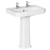 Cooke & Lewis Serina White Rectangular Full Pedestal Basin (H)80.2cm (W)55.8cm -Crystal Bathware cooke lewis serina white rectangular full pedestal basin h 80 2cm w 55 8cm5397007181418 03c BQ
