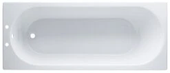 Cooke & Lewis Shaftesbury Supercast Acrylic Rectangular White Straight 2 Tap Hole Bath (L)1700mm (W)700mm