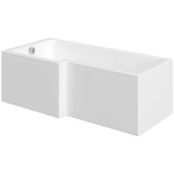 Cooke & Lewis Solarna Acrylic L-shaped Shower Bath, Panel & Screen Set, (L)1500mm (W)850mm -Crystal Bathware cooke lewis solarna acrylic l shaped shower bath panel screen set l 1500mm w 850mm3663602254454 05c bq