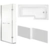 Cooke & Lewis Solarna Acrylic L-shaped Shower Bath, Panel & Screen Set, (L)1700mm (W)850mm 2 Cooke & Lewis Solarna Acrylic L-shaped Shower Bath, Panel & Screen Set, (L)1700mm (W)850mm -Crystal Bathware cooke lewis solarna acrylic l shaped shower bath panel screen set l 1700mm w 850mm3663602254485 07c BQ