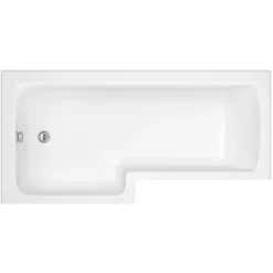 Cooke & Lewis Solarna Acrylic Left-handed L-shaped White Shower 0 Tap Hole Bath (L)1700mm (W)850mm