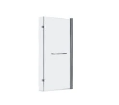 Cooke & Lewis Solarna L-shaped Silver Effect Frame Bath Screen, (H)140cm (W)825mm