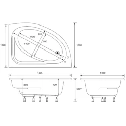 Cooke & Lewis Strand Corner Bath & Panel Set, (L)1495mm (W)1060mm -Crystal Bathware cooke lewis strand corner bath panel set l 1495mm w 1060mm3663602248262 01t