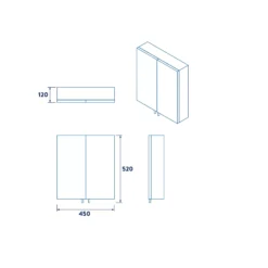 Croydex Cullen Gloss White Double Mirrored Cabinet -Crystal Bathware croydex cullen gloss white double mirrored cabinet5012044112491 01t bq