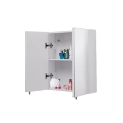 Croydex Cullen Gloss White Double Mirrored Cabinet -Crystal Bathware croydex cullen gloss white double mirrored cabinet5012044112491 02i bq