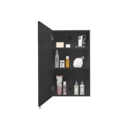 Croydex Dawley Matt Black Single Mirrored Cabinet -Crystal Bathware croydex dawley matt black single mirrored cabinet5012044112477 02i bq