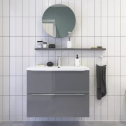 Croydex Severn High Gloss Single Mirrored Cabinet -Crystal Bathware croydex severn high gloss single mirrored cabinet5012044112484 01i