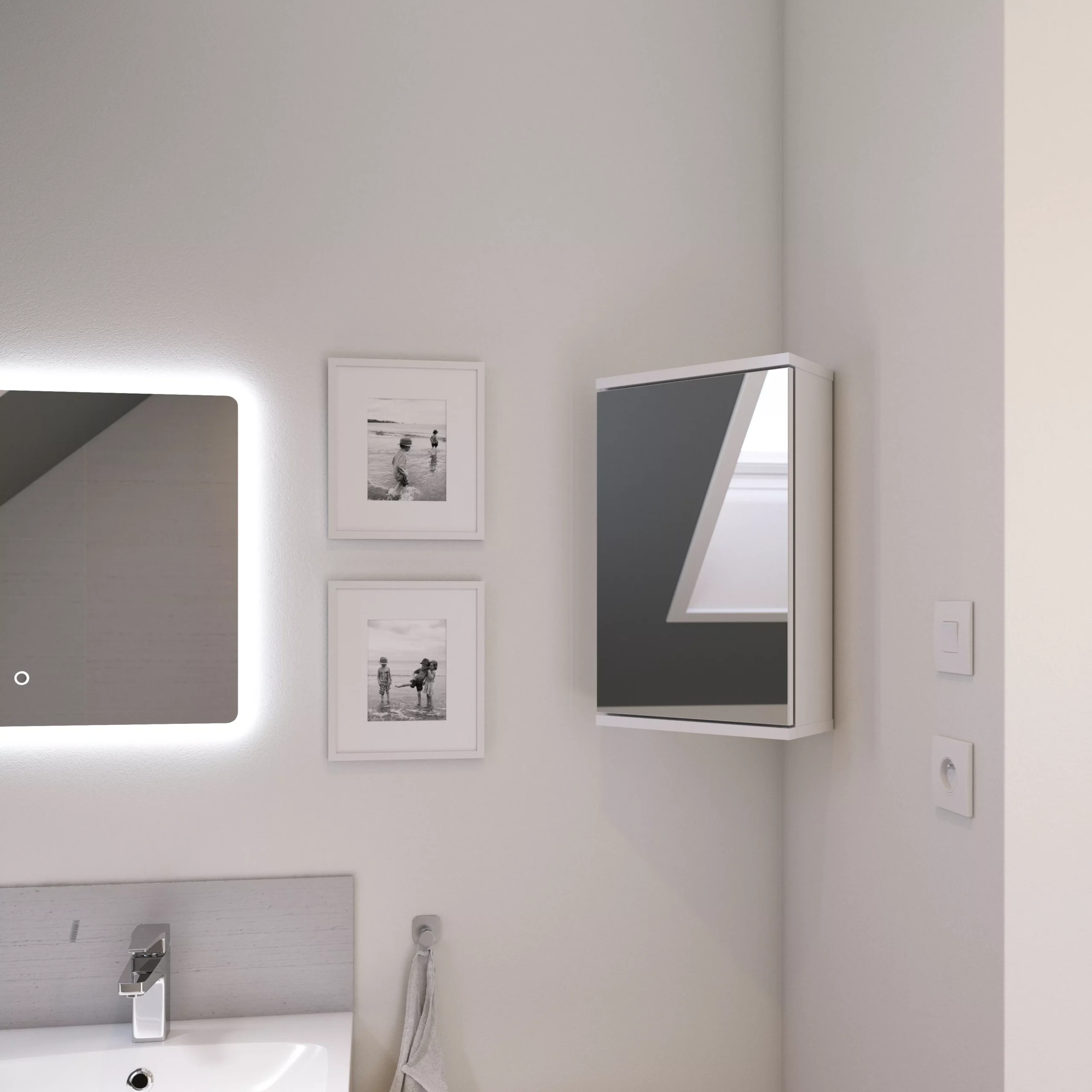 Croydex Simplicity Gloss White Single Mirrored Corner Cabinet 10 Croydex Simplicity Gloss White Single Mirrored Corner Cabinet - Image 8