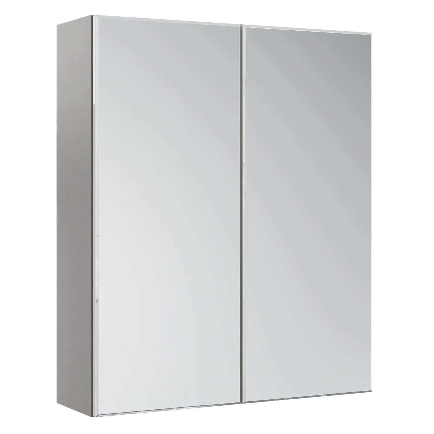 Ennis Gloss Light Grey Modern Double Wall Cabinet With 2 Mirror Doors (W)595mm (H)720mm 3 Ennis Gloss Light Grey Modern Double Wall Cabinet With 2 Mirror Doors (W)595mm (H)720mm