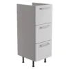 Ennis Gloss Light Grey Modern Freestanding 3 Drawer Base Unit (W)295mm (H)820mm -Crystal Bathware ennis gloss light grey modern freestanding 3 drawer base unit w 295mm h 820mm5059340683300 03c bq