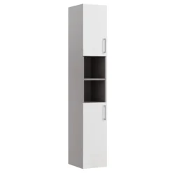 Ennis Gloss White Double Wall-mounted Bathroom Cabinet (H)180cm (W)29.5cm