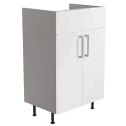 Ennis Gloss White Freestanding Bathroom Vanity Cabinet (W)495mm (H)820mm