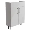 Ennis Slim Gloss Grey Freestanding Bathroom Vanity Cabinet (W)595mm (H)820mm -Crystal Bathware ennis slim gloss grey freestanding bathroom vanity cabinet w 595mm h 820mm5059340683164 03c bq