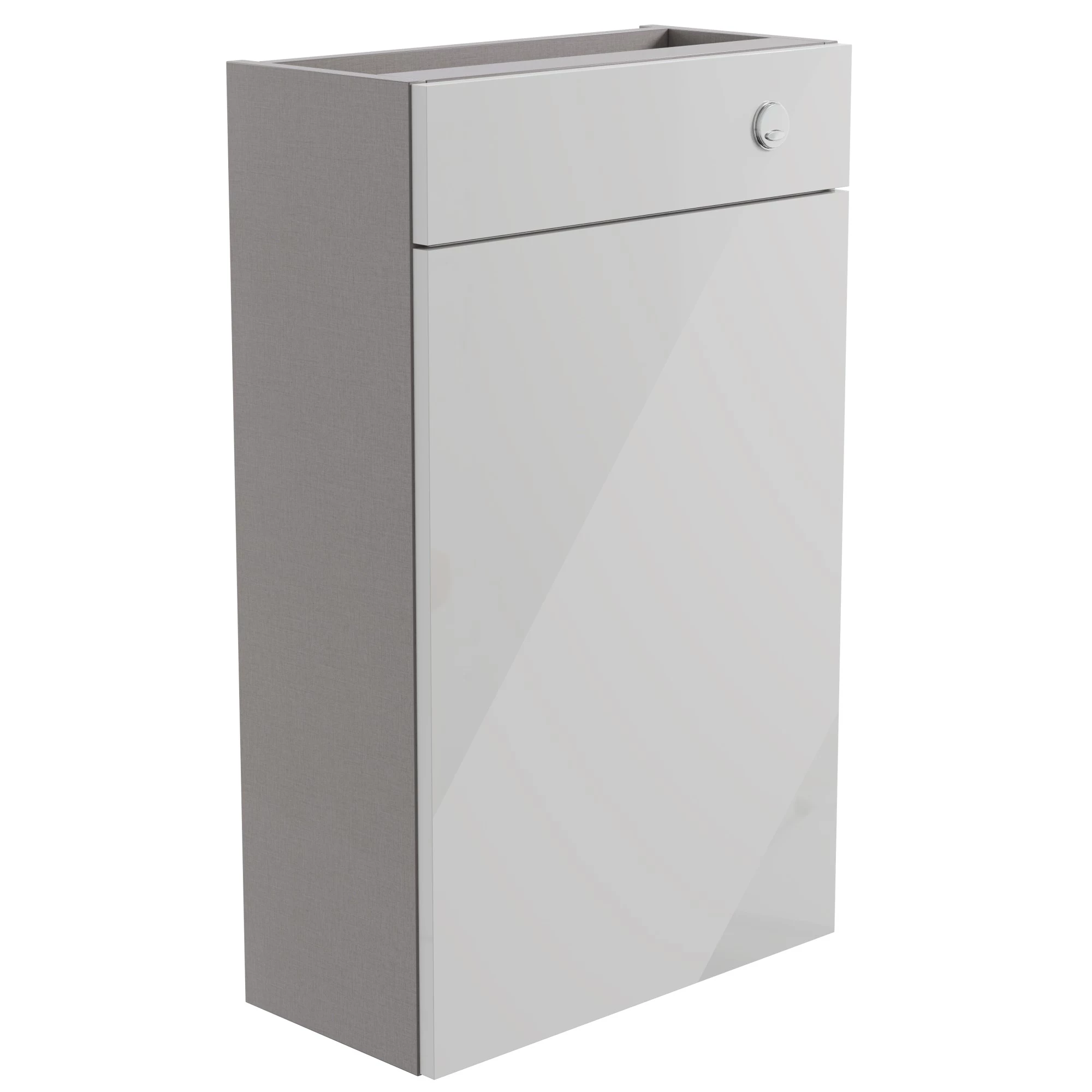 Ennis Slim Gloss Light Grey Freestanding Toilet Cabinet (W)495mm (H)820mm 3 Ennis Slim Gloss Light Grey Freestanding Toilet Cabinet (W)495mm (H)820mm
