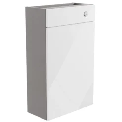Ennis Slim Gloss White Freestanding Toilet Cabinet (W)495mm (H)820mm