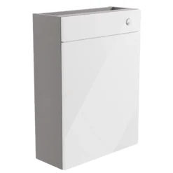 Ennis Slim Gloss White Freestanding Toilet Cabinet (W)595mm (H)820mm