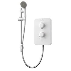 Gainsborough Slim Duo Gloss White Electric Shower, 8.5W