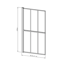 GoodHome Ahti Transparent Straight Black Bath Screen, (H)140cm (W)800mm -Crystal Bathware goodhome ahti transparent straight black bath screen h 140cm w 800mm5059340255644 01t