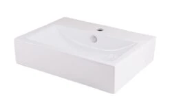 GoodHome Albena White Rectangular Counter-mounted Counter Top Basin (W)54cm